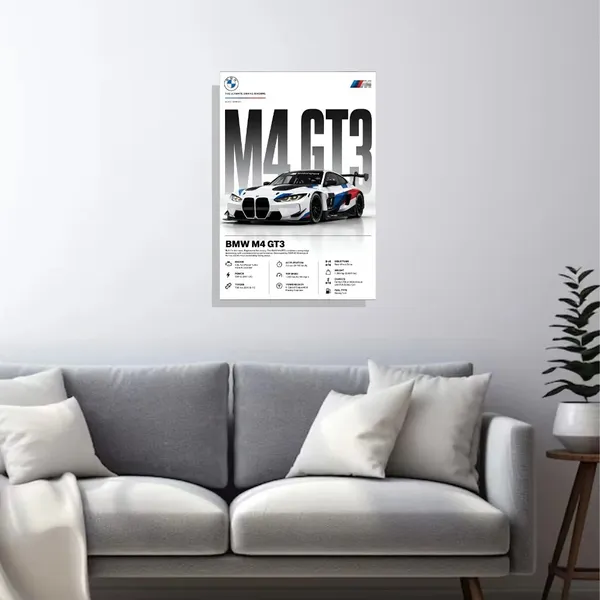 Acrylic_Automotive_Bmw_M4_Gt3_Multicolor_Wall_Painting