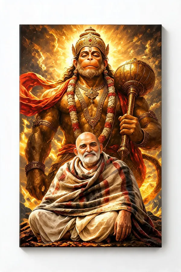 Acrylic_Devotional_Hanuman_Sai_Baba_Wall_Painting