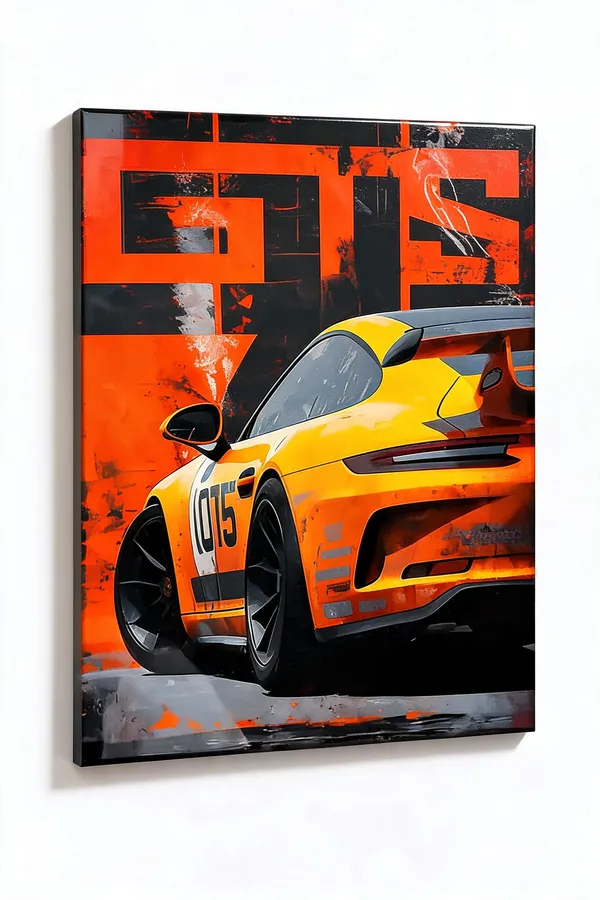 Acrylic_Automotive_Orange_Sports_Car_Wall_Painting