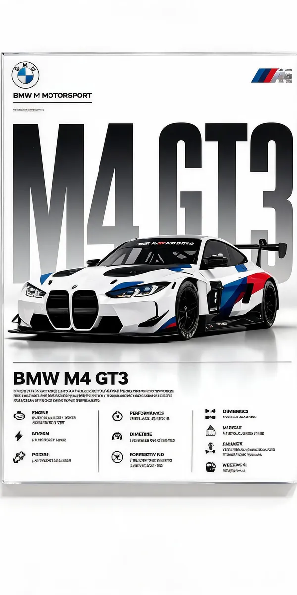 Acrylic_Automotive_Bmw_M4_Gt3_Multicolor_Wall_Painting