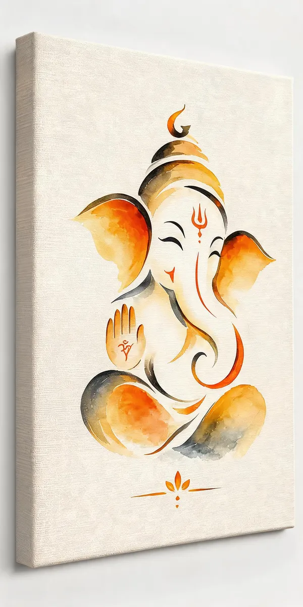 Stretched_Canvas_Religious_Ganesha_Multicolor_Wall_Painting