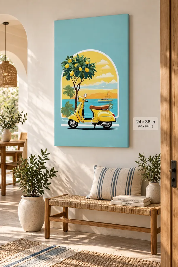 Stretched_Canvas_Vintage_Scooter_Scenic_Wall_Painting