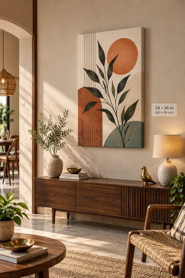 Stretched_Canvas_Contemporary_Botanical_Abstract_Wall_Painting