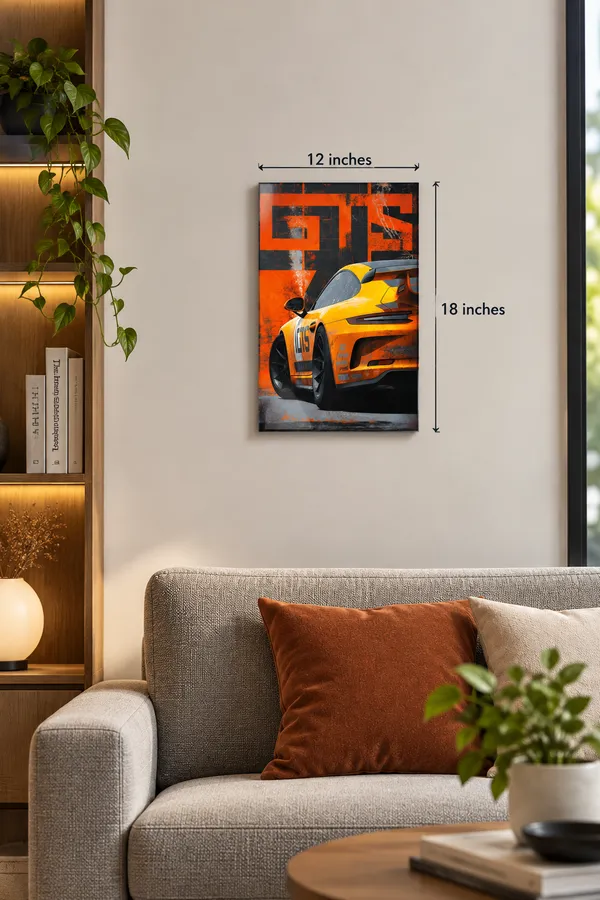 Acrylic_Automotive_Orange_Sports_Car_Wall_Painting