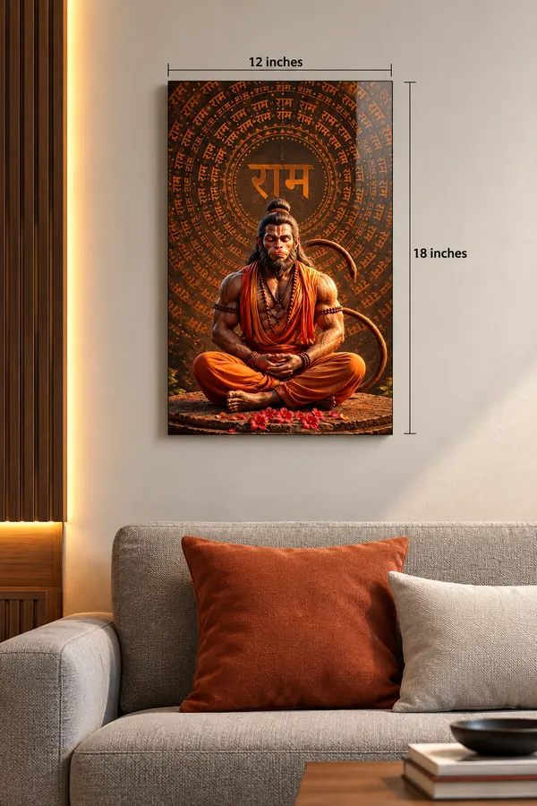 Acrylic_Religious_Hanuman_Meditation_Wall_Painting