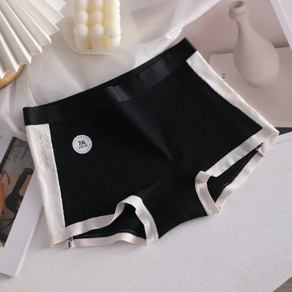 Black_Cotton_Ribbed_Boyshort_Panties_For_Women