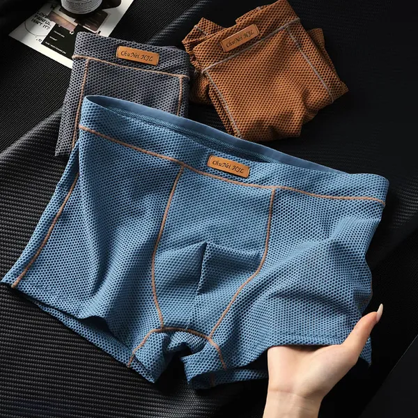 Multicolor_Cotton_Mesh_Boxer_Briefs_For_Men