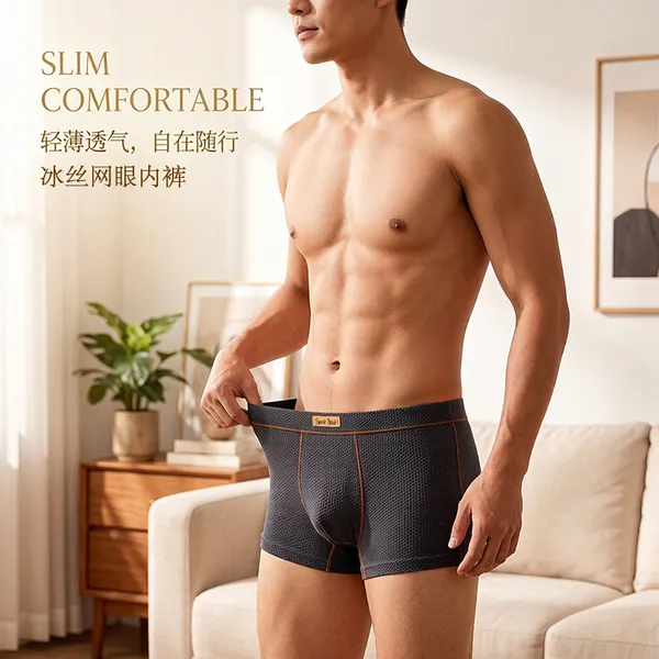 Multicolor_Cotton_Mesh_Boxer_Briefs_For_Men