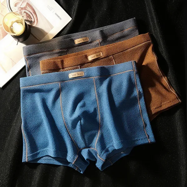 Multicolor_Cotton_Mesh_Boxer_Briefs_For_Men
