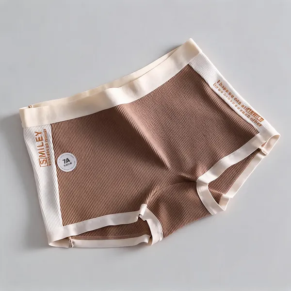 Brown_Cotton_Ribbed_Boyshort_Panties_For_Women
