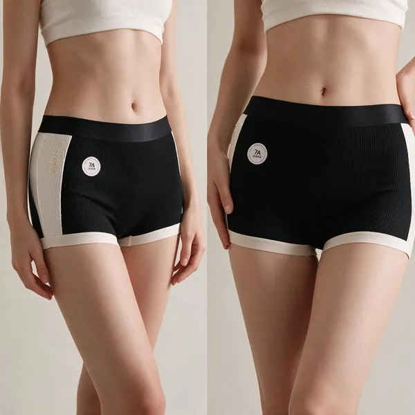 Black_Cotton_Ribbed_Boyshort_Panties_For_Women