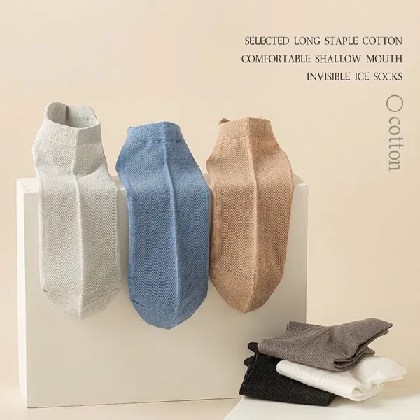 Multicolor_Cotton_Knit_Ankle_Socks_For_Men