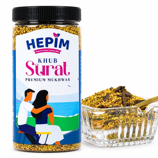 HEPIM_Khub_Surat_Mango_Mukhwas_250g_|_Mango_&_Sesame_Seed_Mix_Mouth_Freshener_|_Traditional_After_Meal_Digestive_|_Hygienically_Packed_Jar