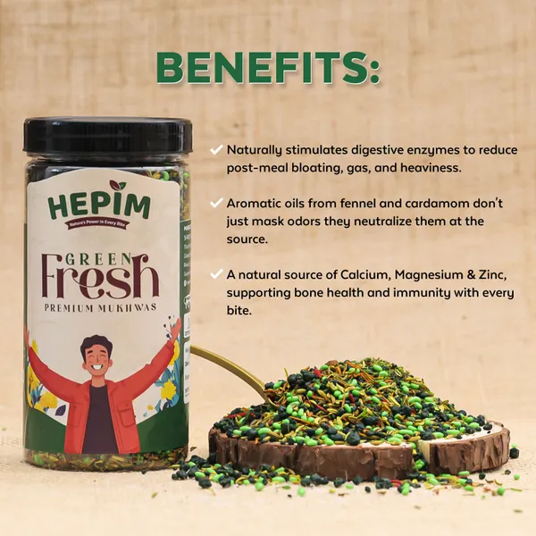 HEPIM_Green_Fresh_Mukhwas_250g_|_Roasted_Saunf,_Seed_&_Dates_Mouth_Freshener_|_Traditional_After_Meal_Digestive_|_Hygienically_Packed_Jar