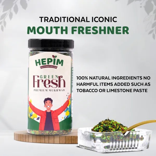 HEPIM_Green_Fresh_Mukhwas_250g_|_Roasted_Saunf,_Seed_&_Dates_Mouth_Freshener_|_Traditional_After_Meal_Digestive_|_Hygienically_Packed_Jar