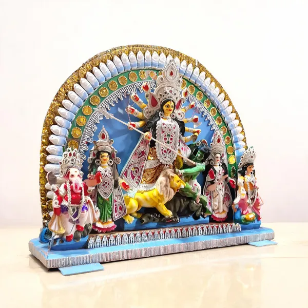 Multicolor_Clay_Durga_Idol_Set_For_Puja