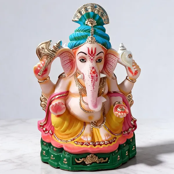 Multicolor_Clay_Ganesha_Murti_For_Puja