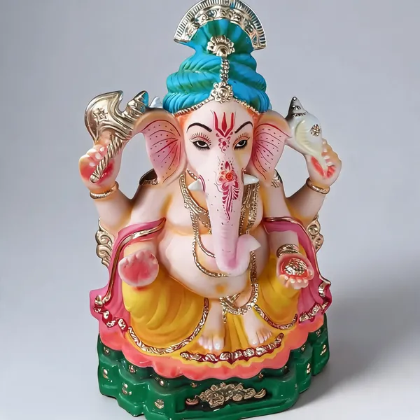 Multicolor_Clay_Ganesha_Murti_For_Puja