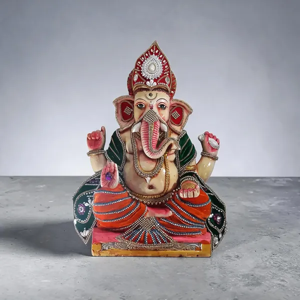 Multicolor_Clay_Ganesha_Idol_For_Puja