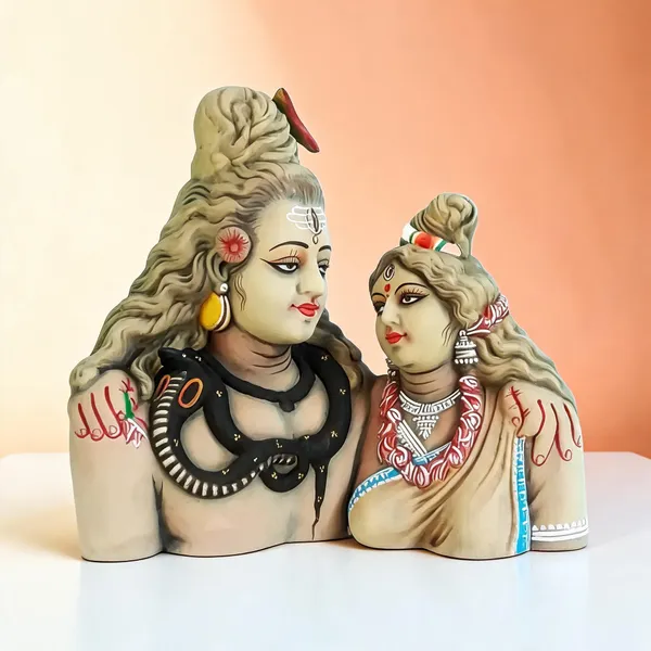 Multicolor_Clay_Shiv_Parvati_Idol_For_Puja