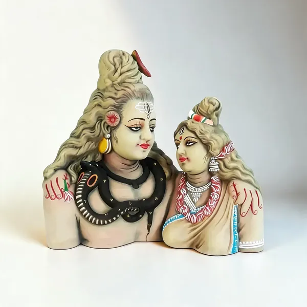 Multicolor_Clay_Shiv_Parvati_Idol_For_Puja