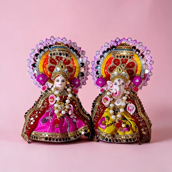 Multicolor_Clay_Radha_Krishna_Idol_Pair_For_Puja