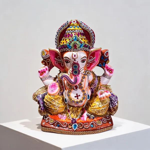 Multicolor_Clay_Ganesha_Idol_For_Puja