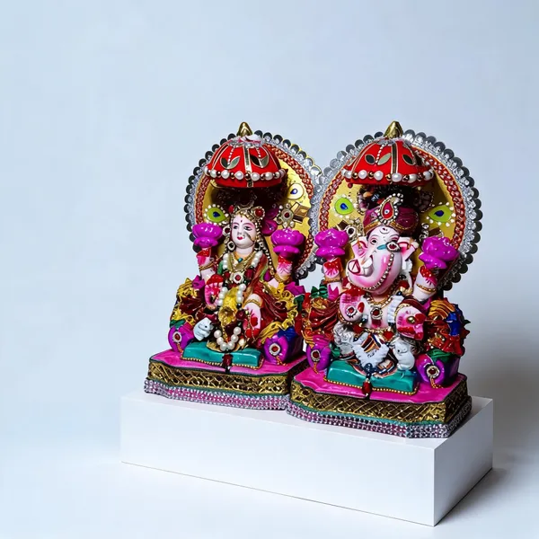 Multicolor_Clay_Krishna_Ganesha_Idol_Set_For_Puja