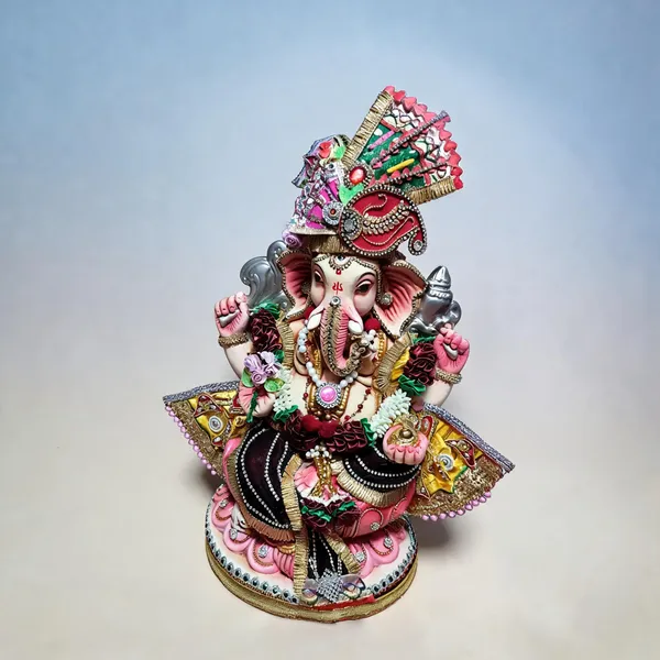Multicolor_Clay_Ganesha_Idol_For_Puja