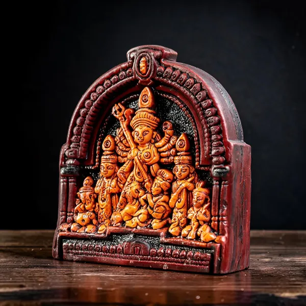 Multicolor_Clay_Durga_Figurine_For_Puja_(Pack_of__3_)