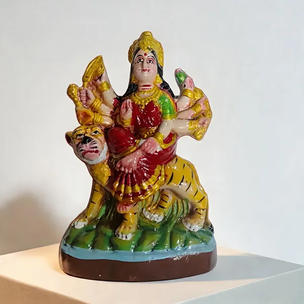 Multicolor_Clay_Sherawali_Maa_Idol_For_Puja_(Pack_of__3_)