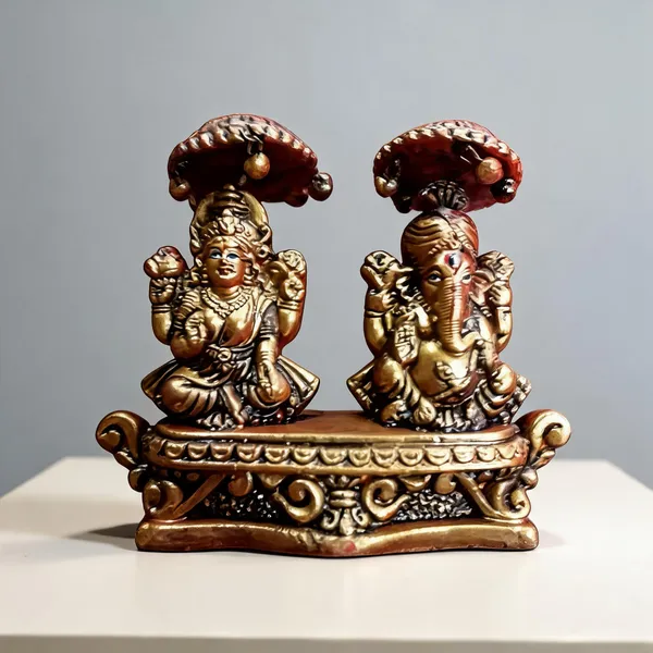 Multicolor_Clay_Ganesh_Lakshmi_Idol_For_Puja