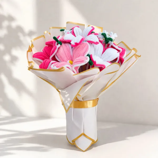 Handmade_Pink_White_Flower_Bouquet_With_Led_Lights