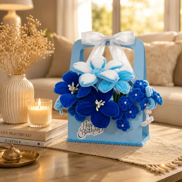 Blue_Blossom_Handmade_Flower_Basket_Birthday_With_Led_Lights