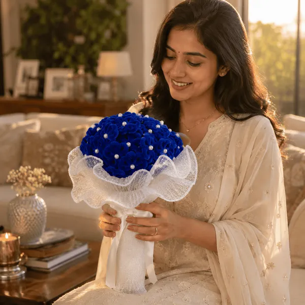 Handcrafted_Beautiful_Flower_Bouquet_Blue