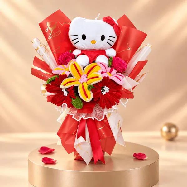 Hello_Kitty_Handcrafted_Flower_Bouquet_With_Led_Lights