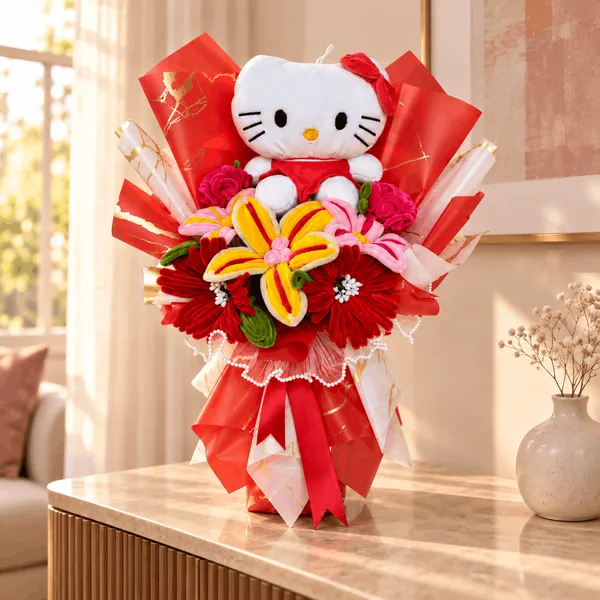 Hello_Kitty_Handcrafted_Flower_Bouquet_With_Led_Lights