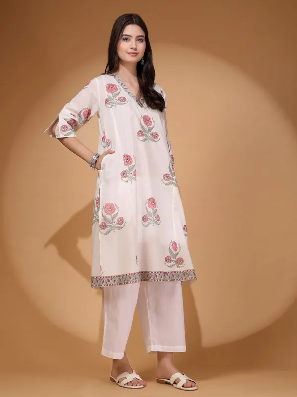 Handblock_Print_A_Line_Kurta_Set