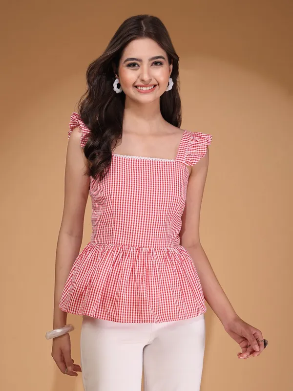 Gingham_Shirred_Top