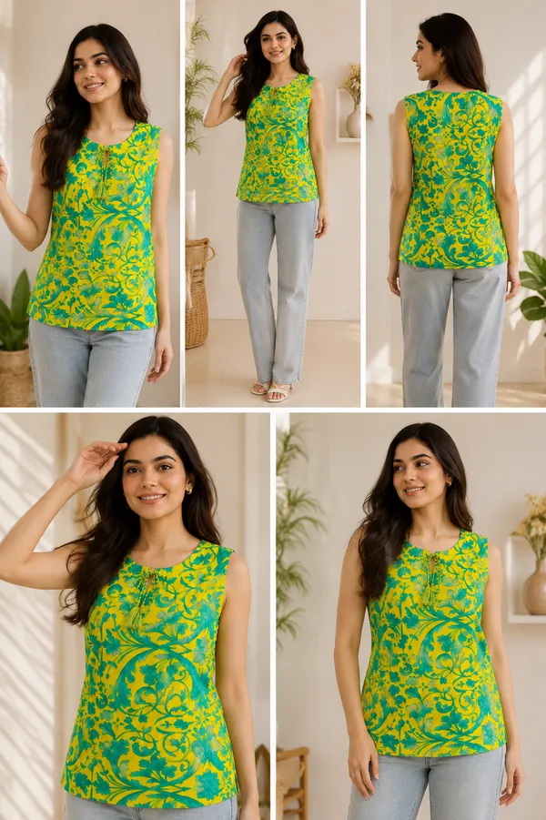 Womens_Yellow_Floral_Printed_Sleeveless_Top