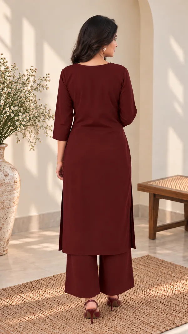 Maroon_Embroidered_Kurta_Palazzo_Set_For_Women_Elegant_Ethnic_Wear