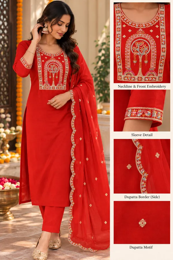 Red_Embroidered_Kurta_Pant_Set_With_Dupatta_Festive_Ethnic_Suit_For_Women
