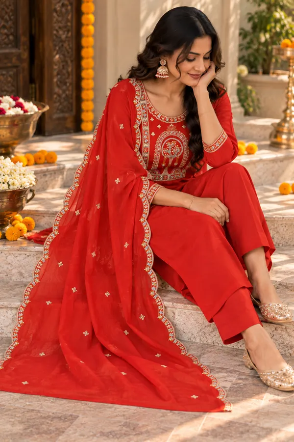 Red_Embroidered_Kurta_Pant_Set_With_Dupatta_Festive_Ethnic_Suit_For_Women