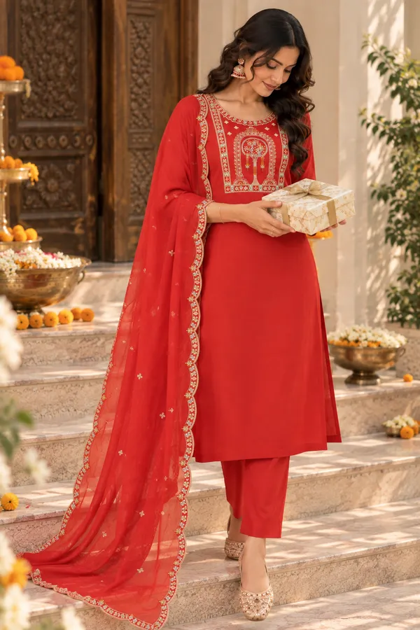 Red_Embroidered_Kurta_Pant_Set_With_Dupatta_Festive_Ethnic_Suit_For_Women