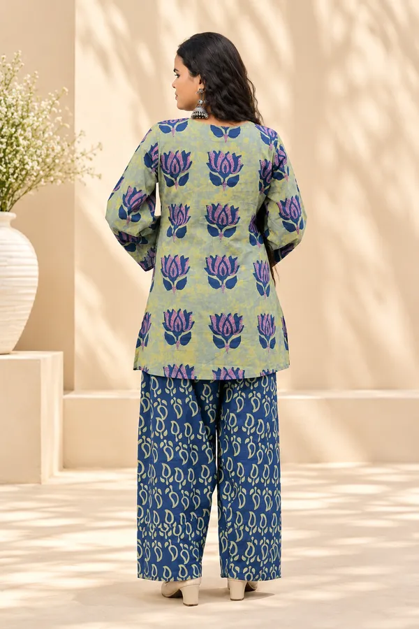 Green_Printed_Kurta_Palazzo_Set_For_Women
