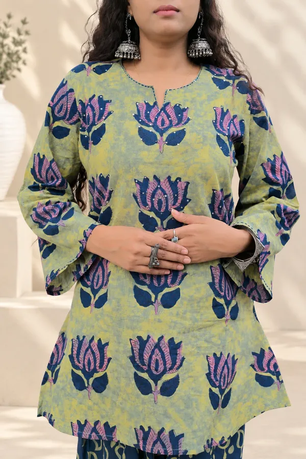 Green_Printed_Kurta_Palazzo_Set_For_Women