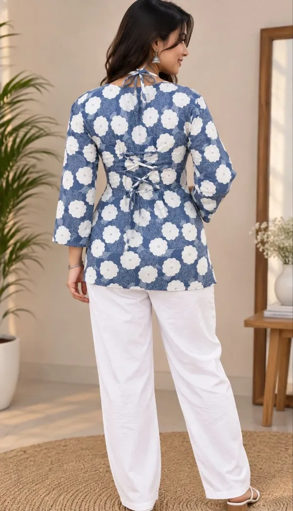 Blue_Floral_Print_Kurta_Set_for_Women