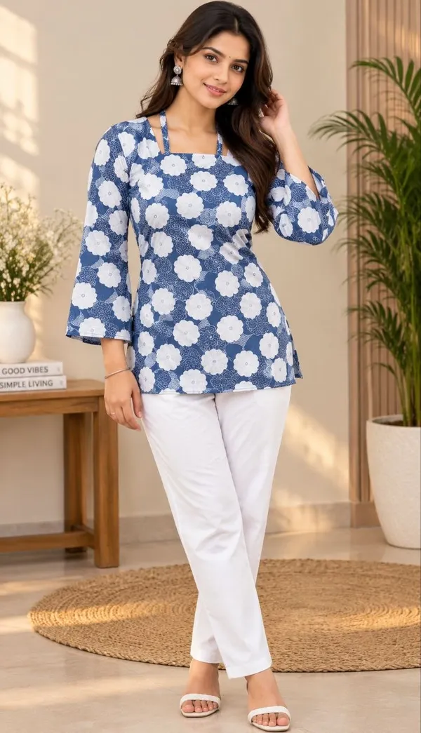 Blue_Floral_Print_Kurta_Set_for_Women