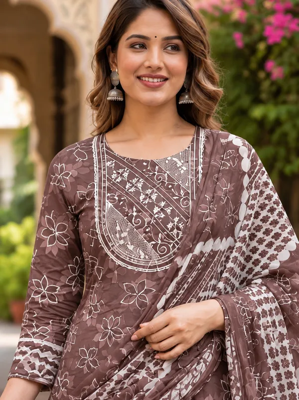 Brown_Printed_Kurta_Set_for_Women