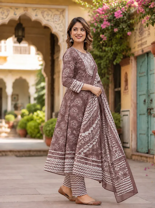 Brown_Printed_Kurta_Set_for_Women